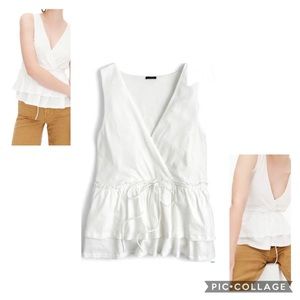 J. Crew Tie Waist Tiered Ruffle Tank